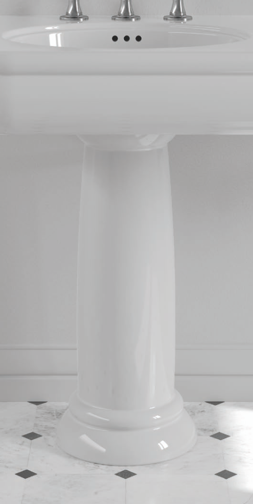 Pedestal cerámica para lavabos Romantica de Balneo Toscia estilo Vintage