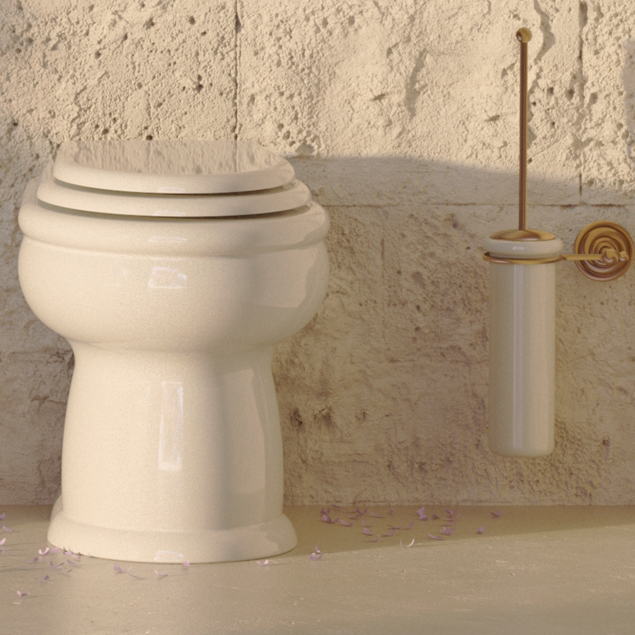 WC cerámica a suelo Romantica de Balneo Toscia estilo Vintage