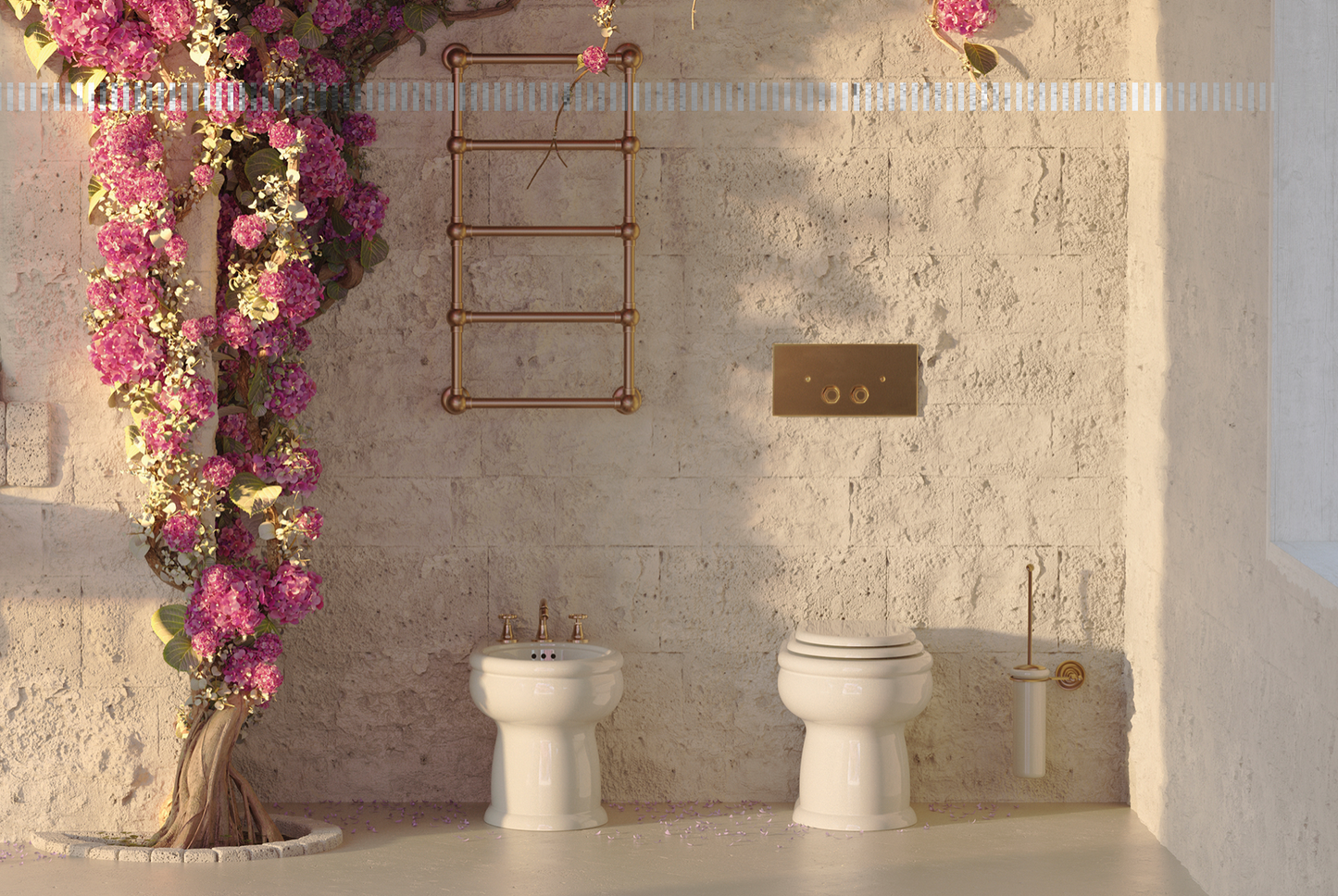 WC cerámica a suelo Romantica de Balneo Toscia estilo Vintage