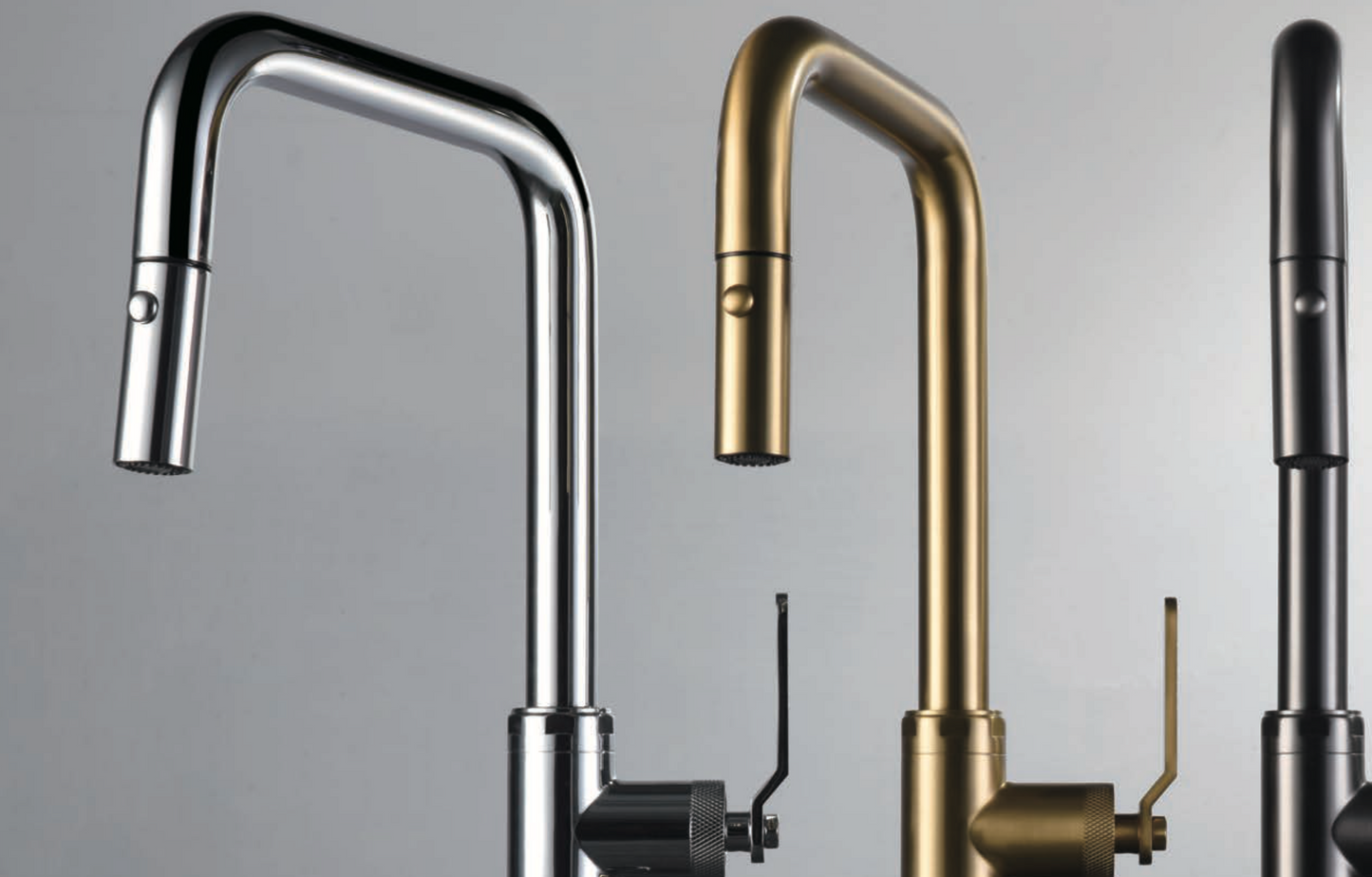 Imex Niza brushed gold pull-out single-lever kitchen faucet