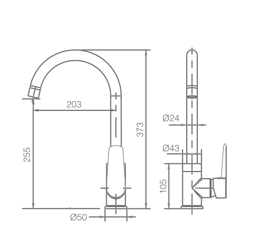Imex Belgium matte black single-lever kitchen faucet