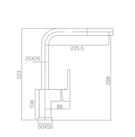 Imex Constanza single-lever pull-out chrome kitchen faucet