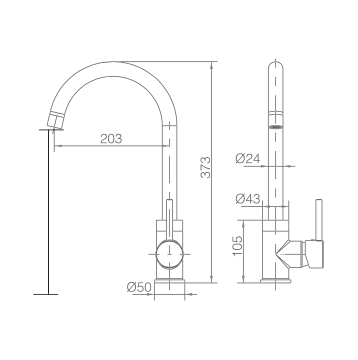 Imex Lyon matte black single-lever kitchen faucet