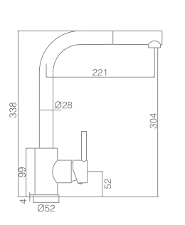 Imex Malta S.316 steel single-lever pull-out kitchen faucet