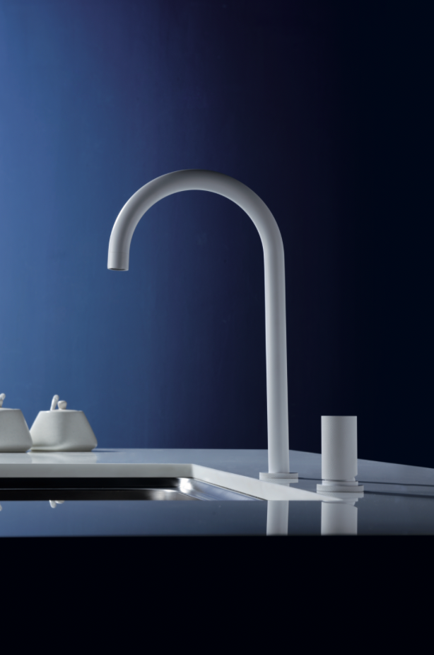 Robinet de cuisine monocommande blanc mat Imex Manacor