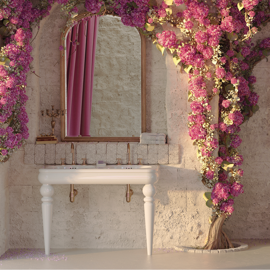 imagen lavabo Romantica con patas cerámica estilo vintage