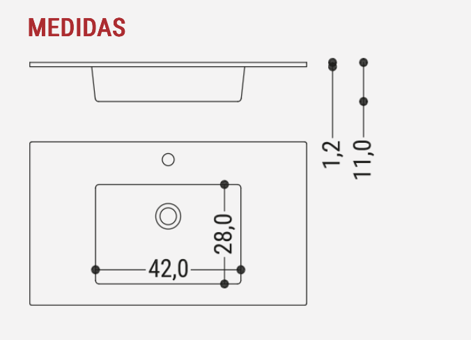 Polaris matte white countertop with inset sink for Maderó Atelier furniture