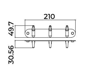 Medimex Aura Triple Hanger - Stainless Steel 3 Hooks