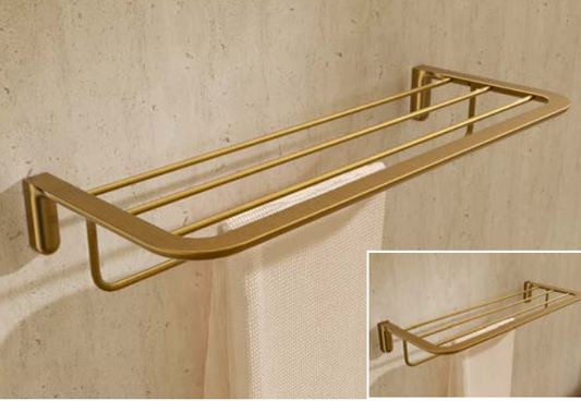 Medimex Aura Double Towel Rail - Stainless Steel Shelf + Bar