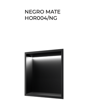 Indic 33x33cm Square Recessed Niche with LED Light - Premium Stainless Steel