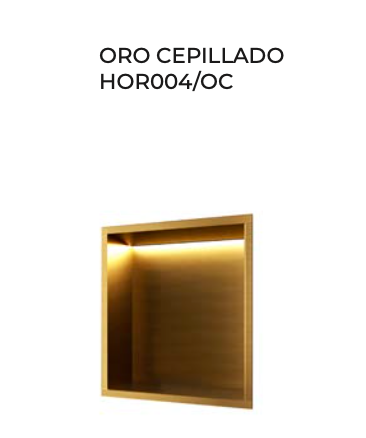 Indic 33x33cm Square Recessed Niche with LED Light - Premium Stainless Steel