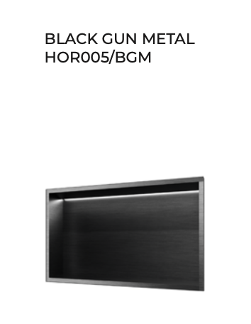 Oceanic 63x33cm Horizontal Recessed Niche with LED Light - Premium Stainless Steel