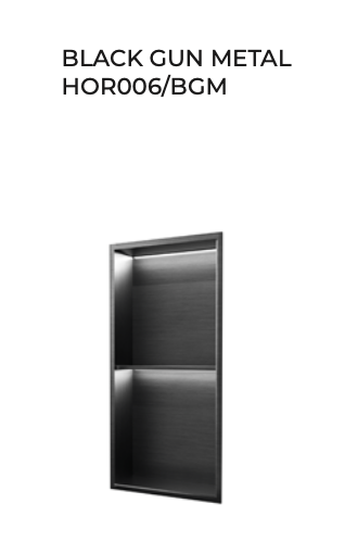 Marshall 33x63cm Vertical Built-in Niche with 2 Shelves and LED Light - Premium Stainless Steel