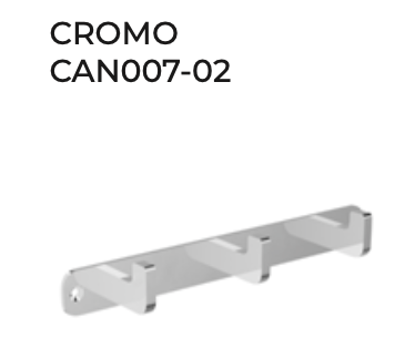 Percha Triple Nova | Acero Inox 304 | 6 Acabados | Medimex