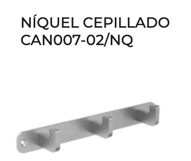 Percha Triple Nova | Acero Inox 304 | 6 Acabados | Medimex