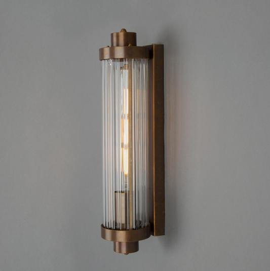 Aplique Baño Louise IP44 | Cristal Ondulado Transparente | Mullan Lighting