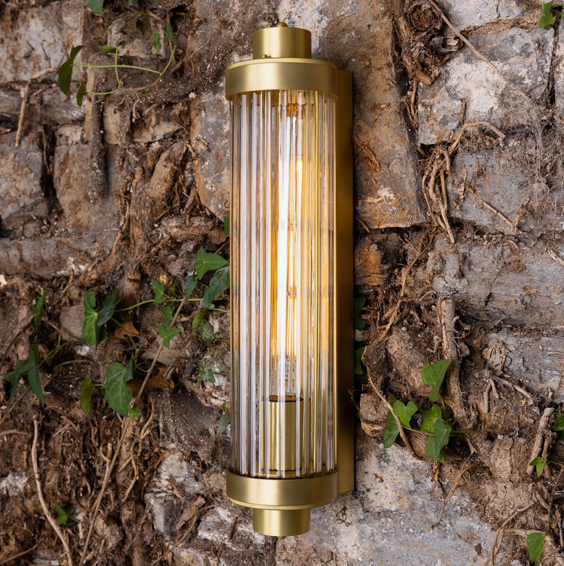 Aplique Baño Louise IP44 | Cristal Ondulado Transparente | Mullan Lighting
