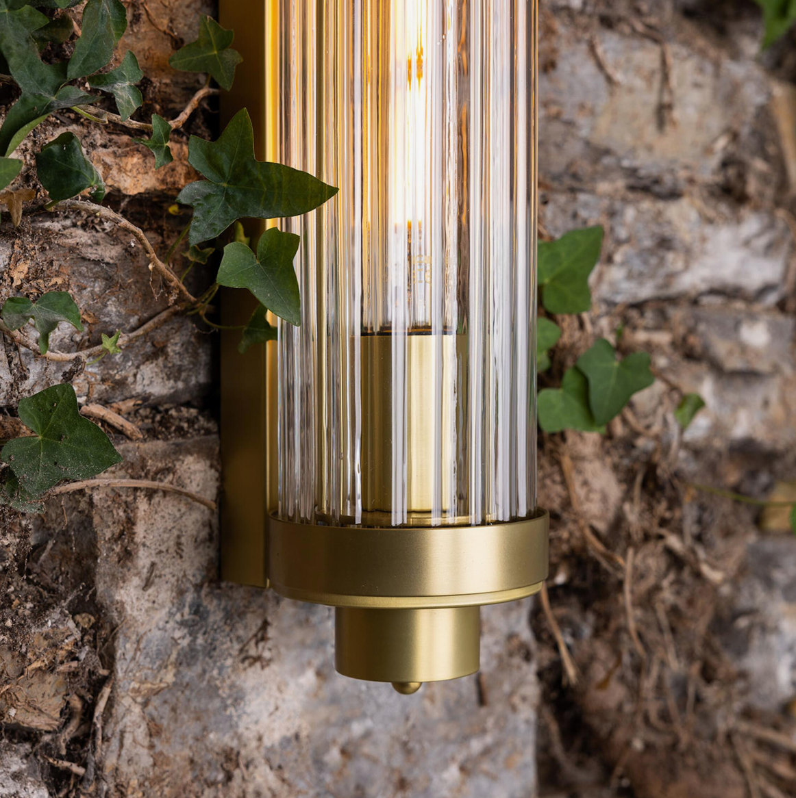 Aplique Baño Louise IP44 | Cristal Ondulado Transparente | Mullan Lighting