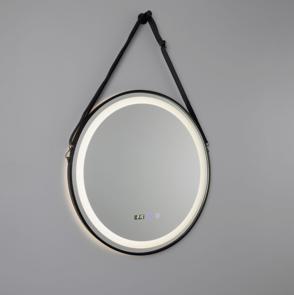 Espejo de Baño Redondo LED Sines Marco Negro IP44 60cm – Mullan Lighting