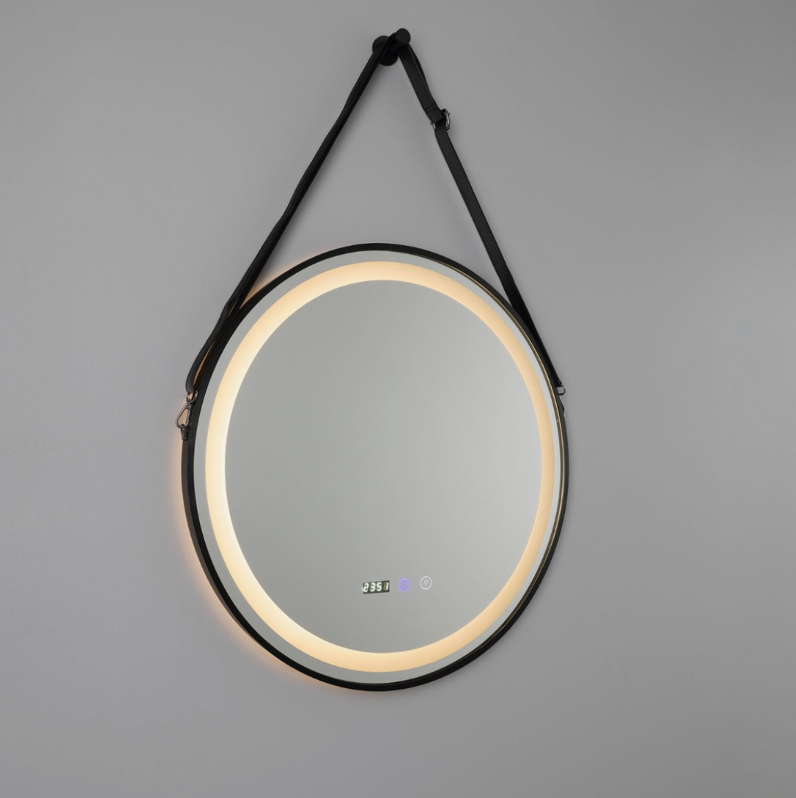 Espejo de Baño Redondo LED Sines Marco Negro IP44 60cm – Mullan Lighting