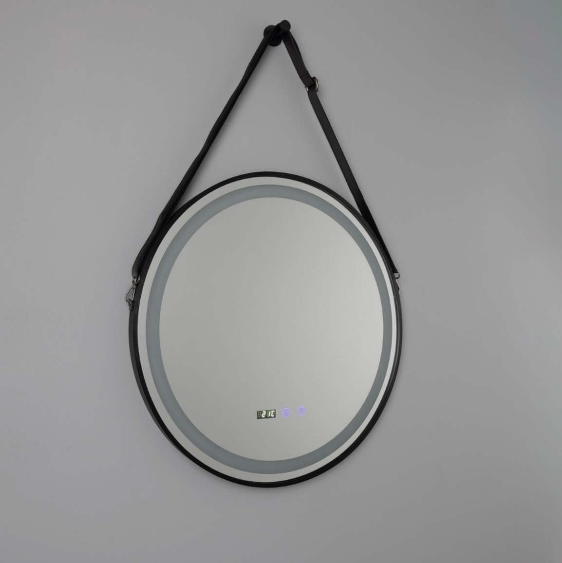 Espejo de Baño Redondo LED Sines Marco Negro IP44 60cm – Mullan Lighting