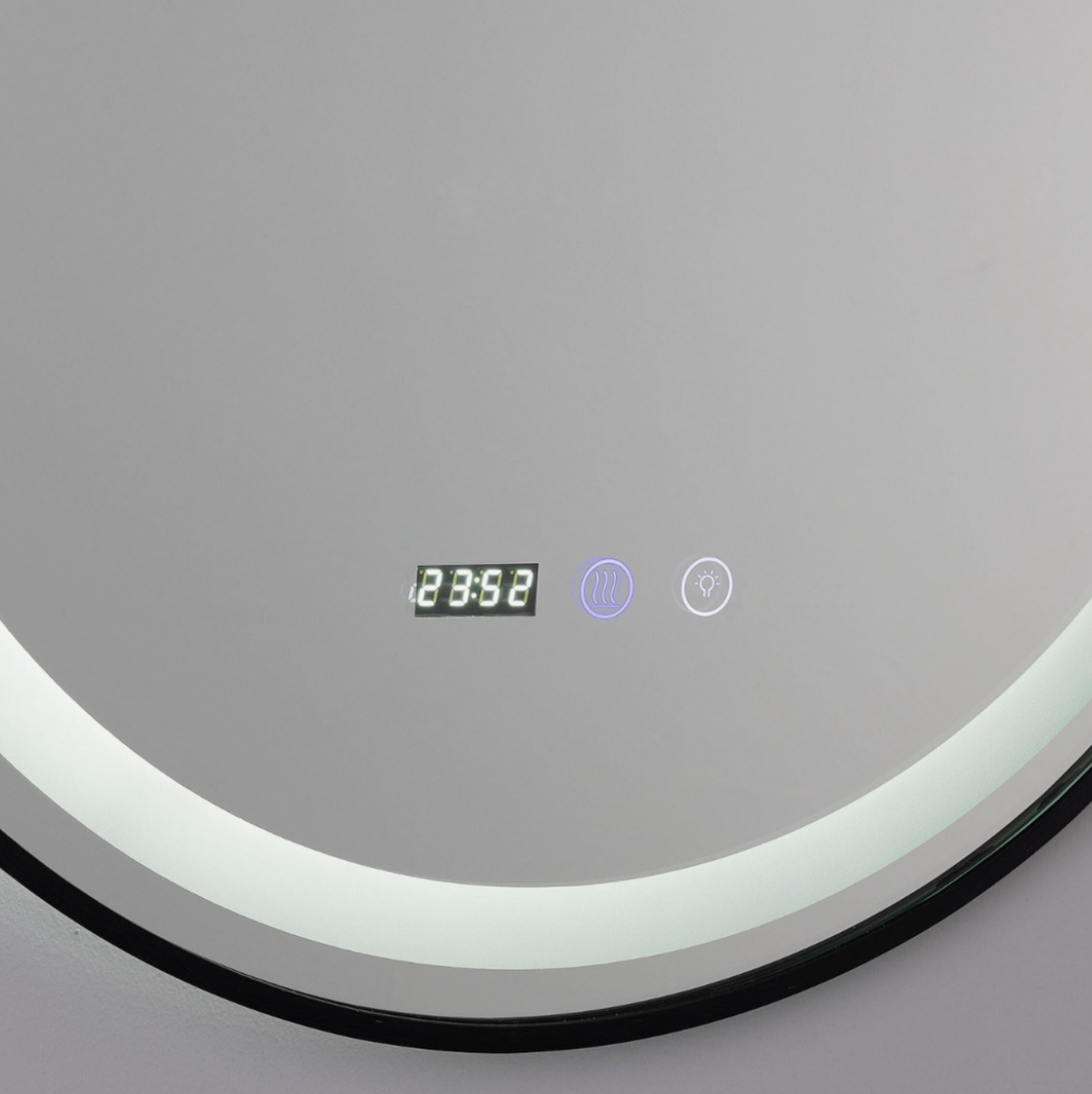 Espejo de Baño Redondo LED Sines Marco Negro IP44 60cm – Mullan Lighting