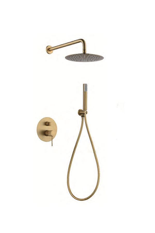 Imex Line brushed gold built-in single-lever shower set 