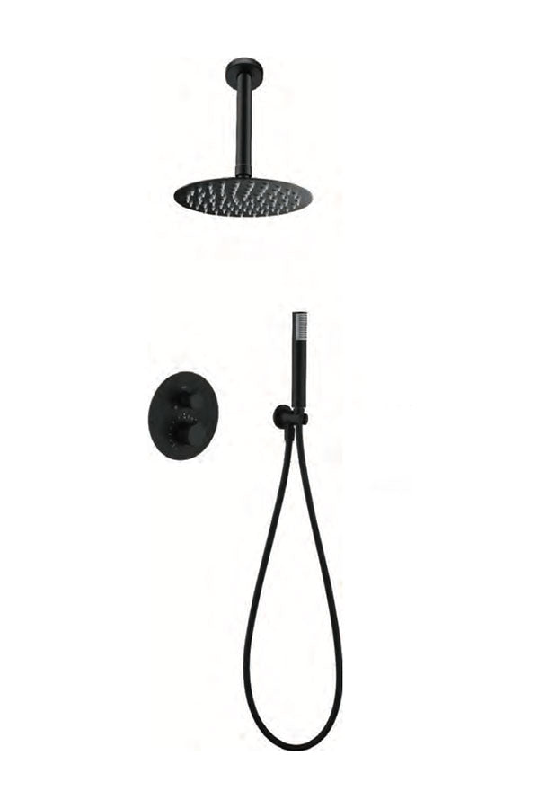 Imex Top matte black built-in thermostatic shower set 