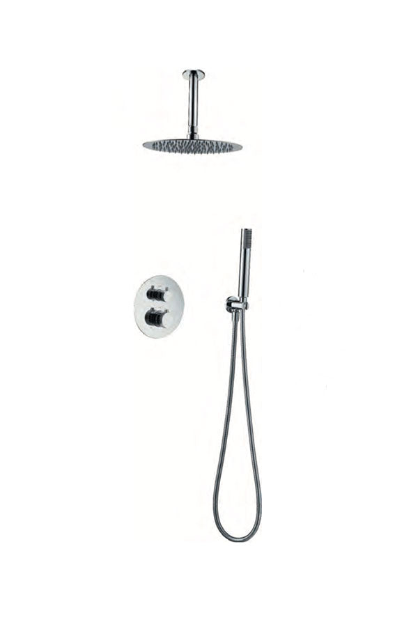 Imex Top brushed nickel built-in thermostatic shower set 