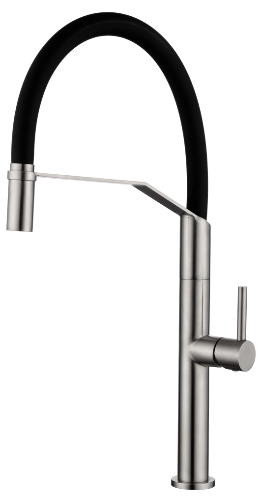 Imex Deva S.316 steel flexible single-lever kitchen faucet