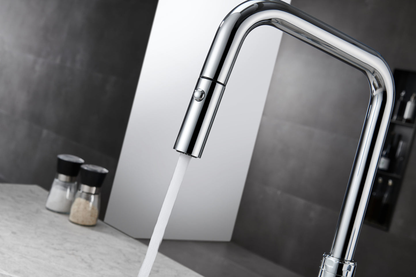 Imex Niza chrome pull-out single-lever kitchen faucet