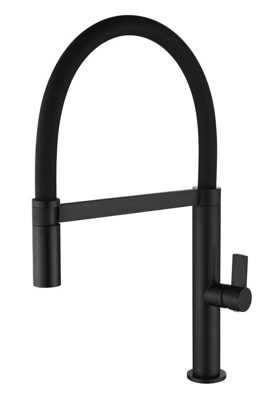 Imex Laos matte black flexible single-lever kitchen faucet