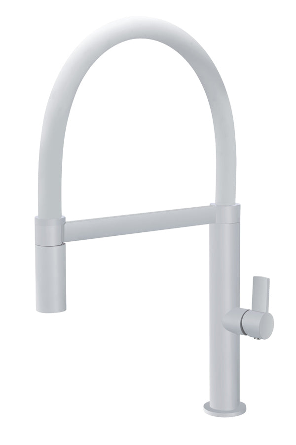 Imex Laos matte white flexible single-lever kitchen faucet