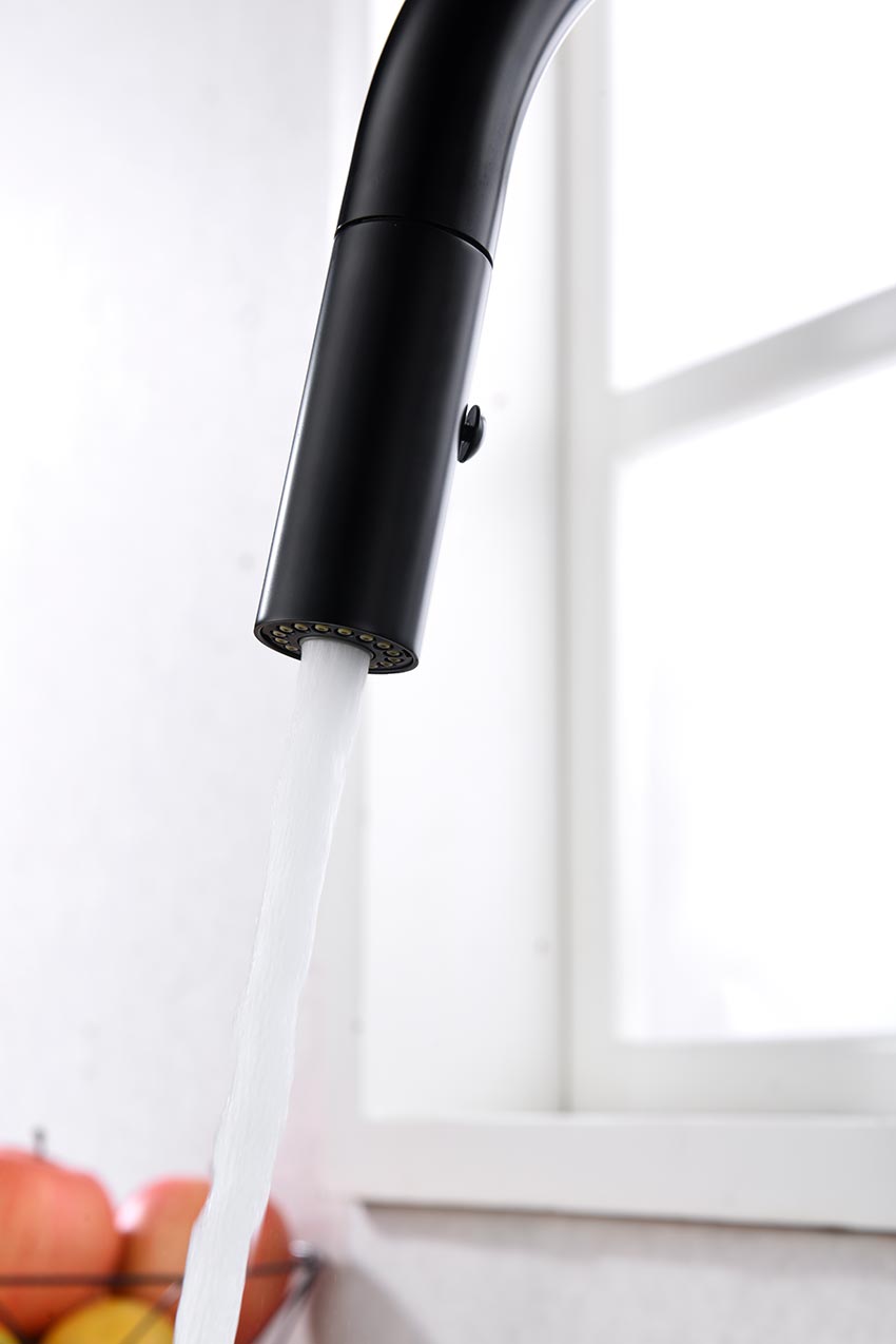 Robinet de cuisine monocommande extractible noir mat Imex Samoa