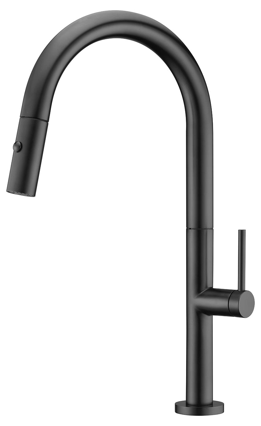 Robinet de cuisine monocommande extractible noir mat Imex Samoa