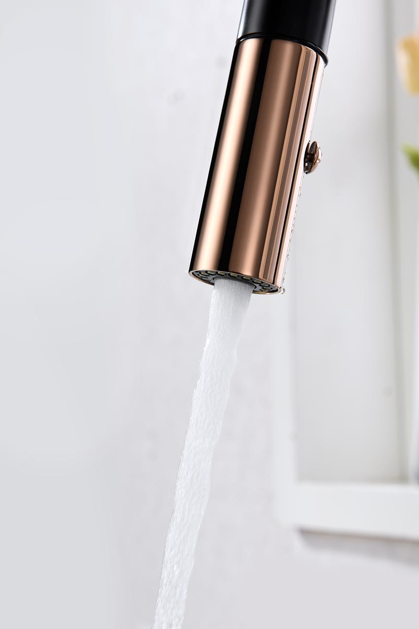 Imex Samoa Matte Black/Rose Gold Pull-Out Single-Lever Kitchen Faucet