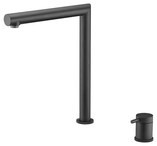 Imex Itaca matte black retractable single-lever kitchen faucet