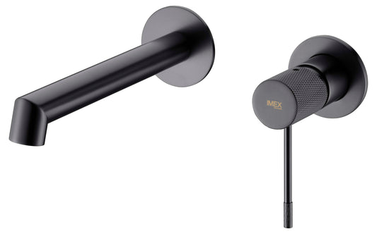 grifo lavabo empotrado Line black gun metal