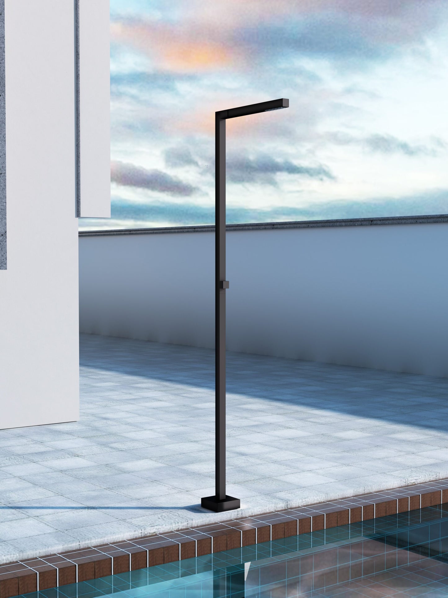 Ducha Exterior Acero Inox S.316 Serie Alabama | Negro Mate – Poolimex