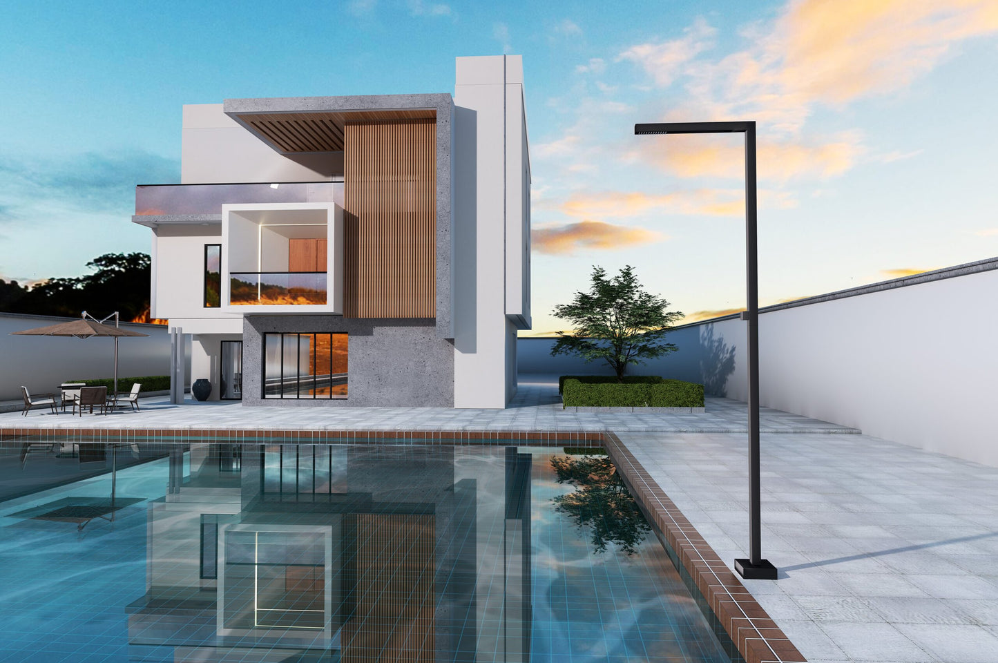 Ducha Exterior Acero Inox S.316 Serie Alabama | Negro Mate – Poolimex
