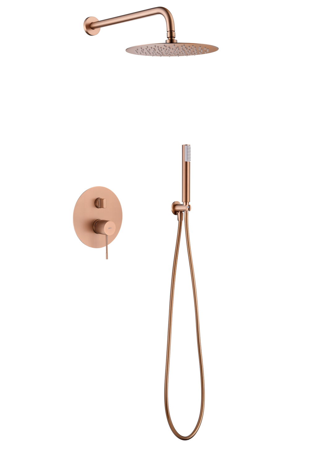 conjunto ducha empotrado Line oro rosa cepillado