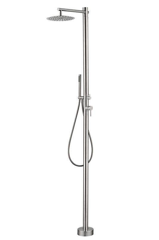 Douche Extérieure Kansas Acier Inox 316 | Mitigeur Froid+Chaud | Poolimex