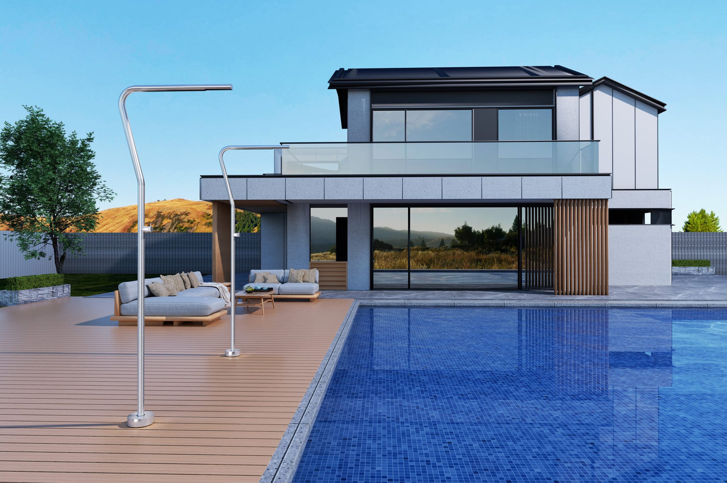 Outdoor Single-Flow Shower Nevada Stainless Steel 316 | 10 Year Warranty | Poolimex