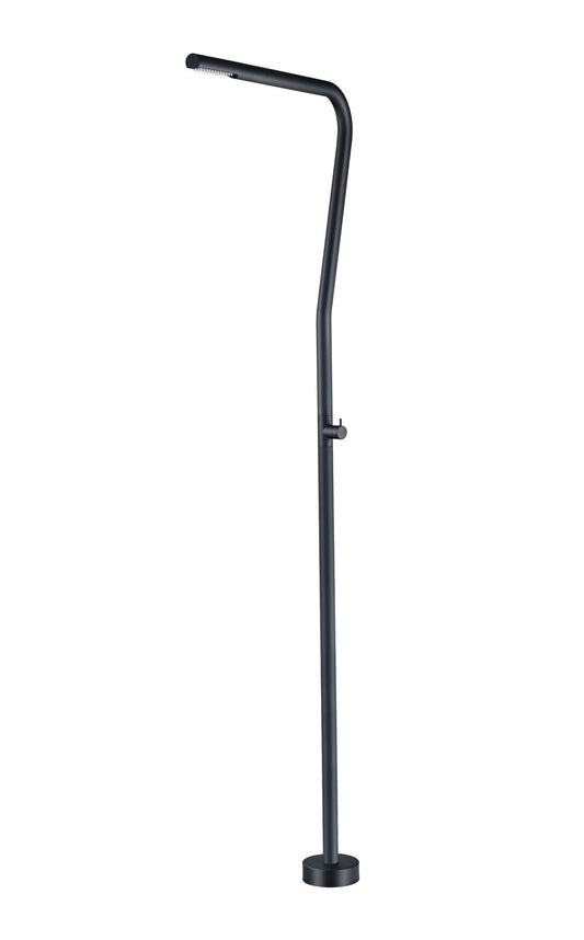 Douche Extérieure Monoflux Nevada Noir Mat | Acier Inox 316 | Poolimex
