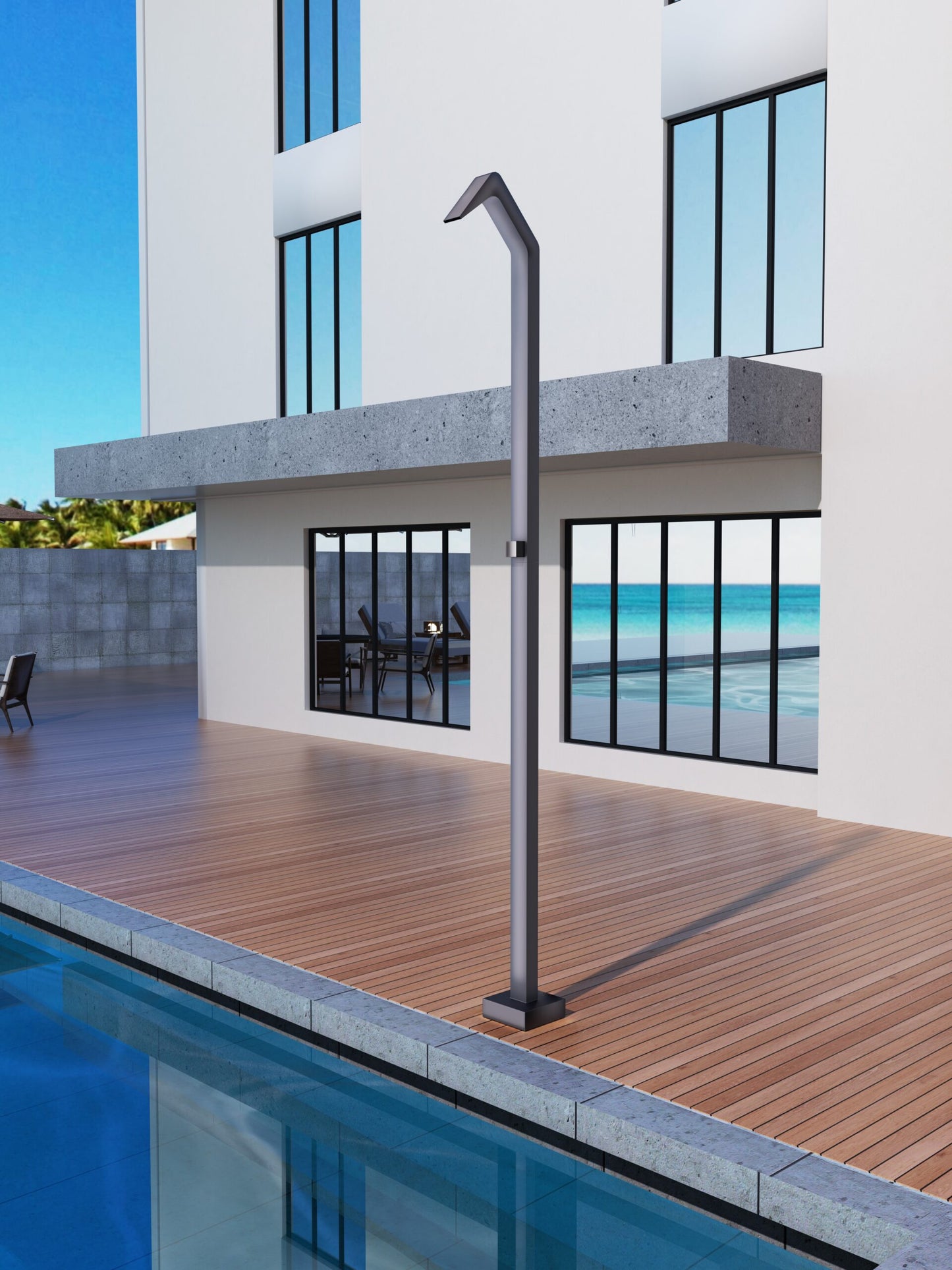 Niagara Series Outdoor Stainless Steel Shower S.316 | Cobalt Gray – Poolimex