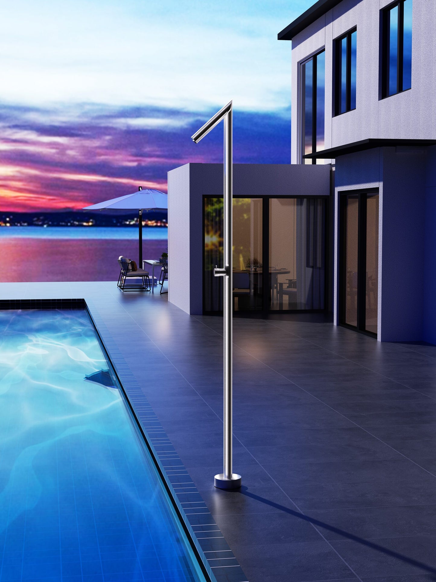 Ducha Exterior Acero Inox S.316 Serie Oklahoma | Acero – Poolimex