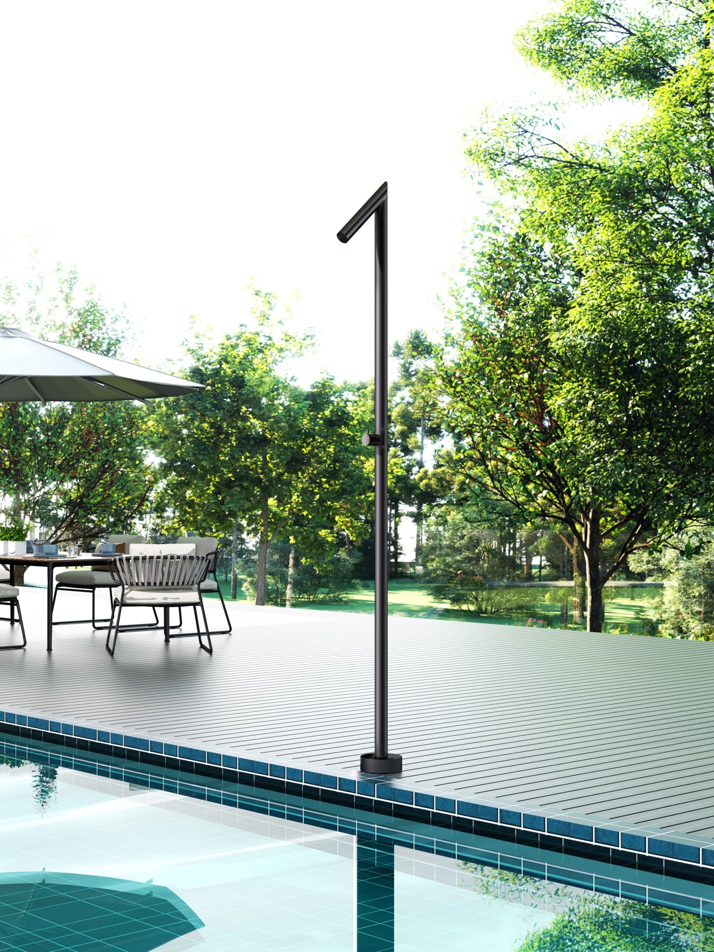 Ducha Exterior Acero Inox S.316 Serie Oklahoma | Negro Mate – Poolimex