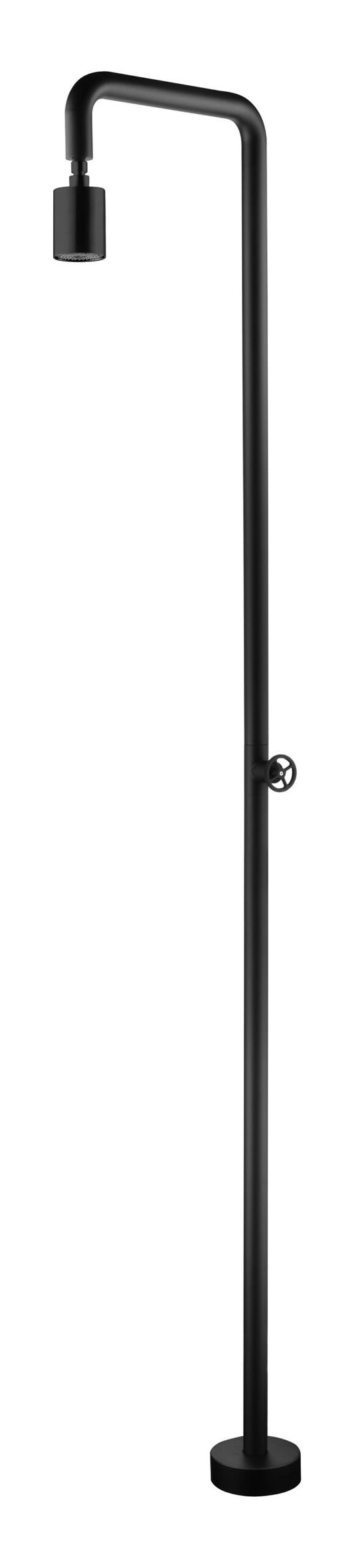 Poolimex S.316 Matte Black steel outdoor shower