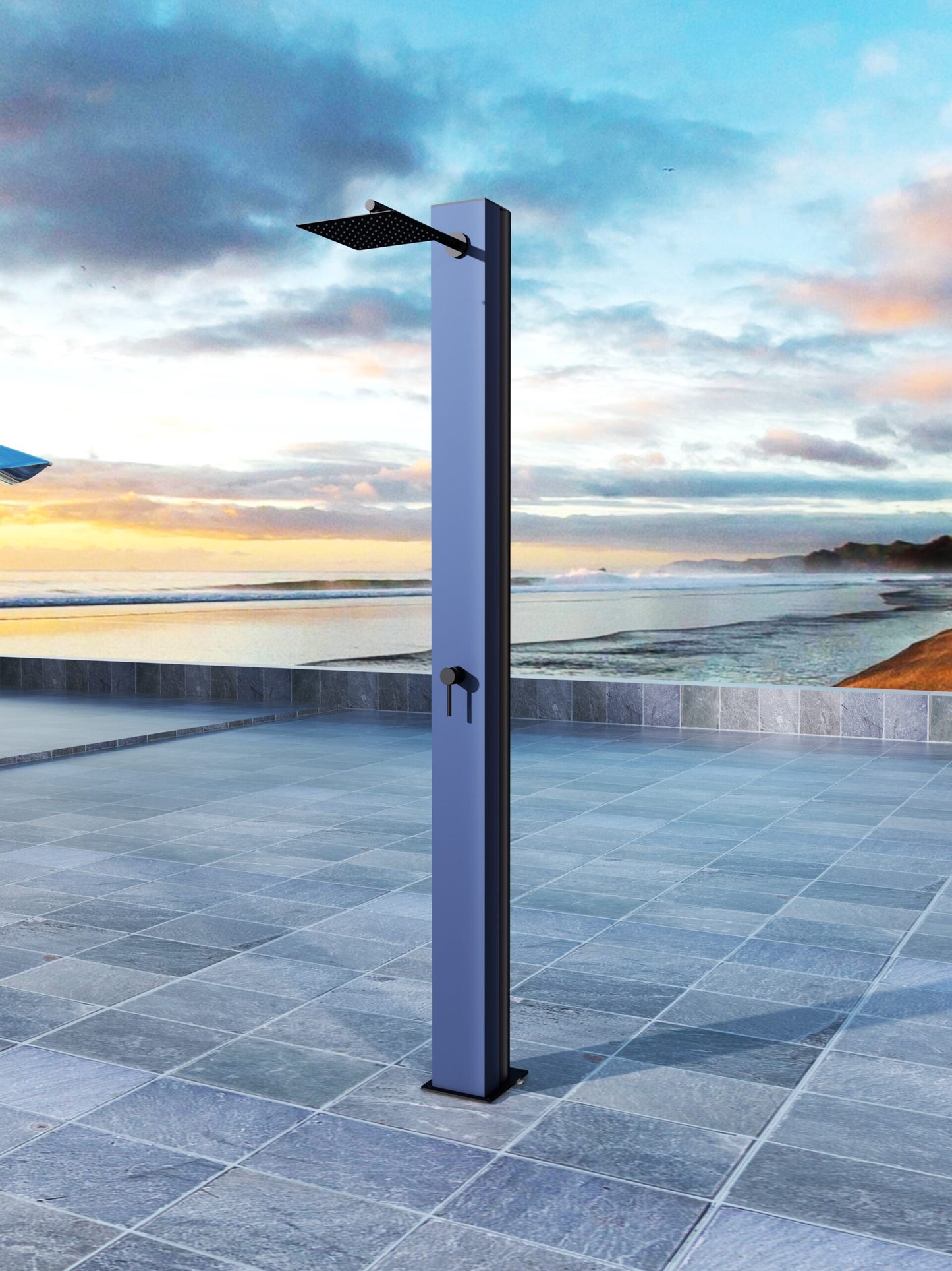 S.316 Stainless Steel Outdoor Shower with Accumulator Tank | Ocean Blue Phoenix Series – Poolimex
