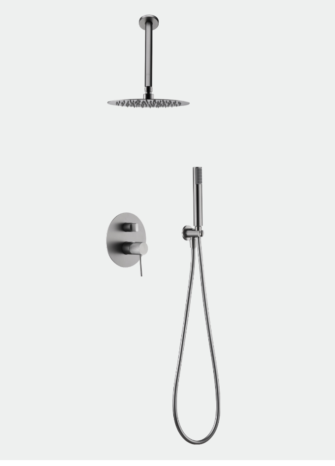 conjunto ducha empotrado Top niquel cepillado